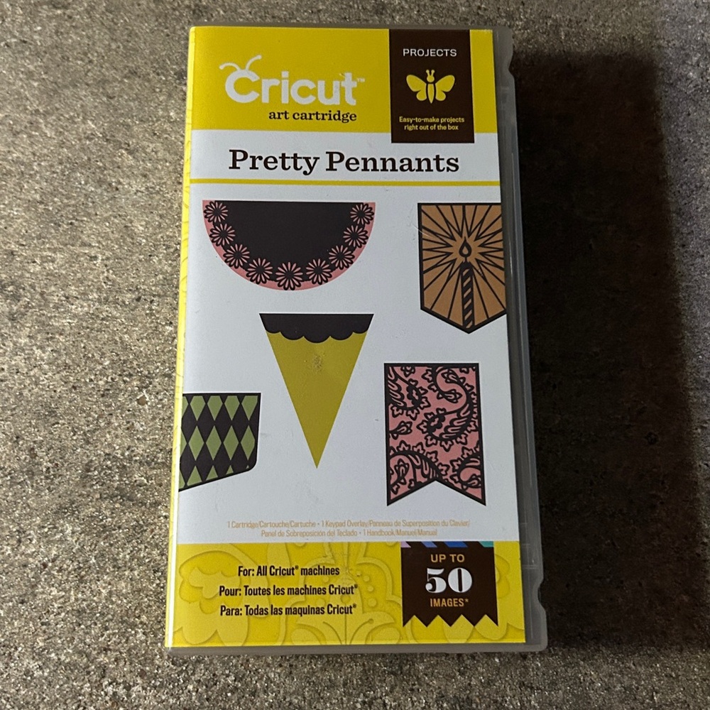 Cricut Pretty Pennants Cartridge with Yellow and Black Designs